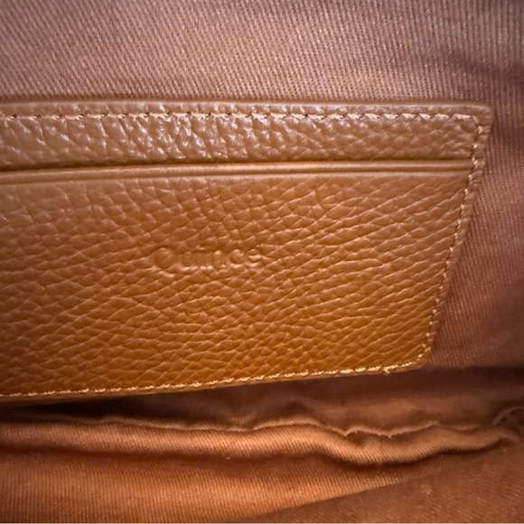 Quince Italian Pebbled Leather Sling Bag Cognac Brown Tan - Picture 4 of 5